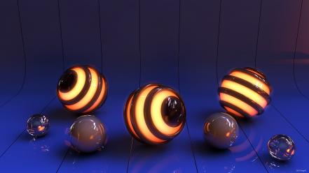 Light abstract spiral spheres 3d orbs wallpaper