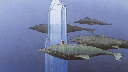 Minerals traditional art underwater moebius french artist wallpaper