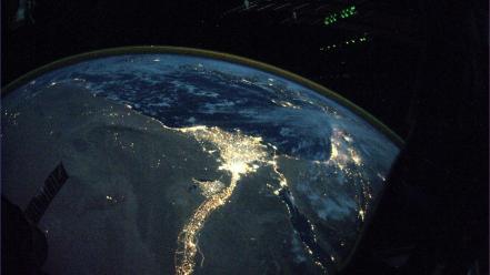 Outer space earth egypt nile wallpaper