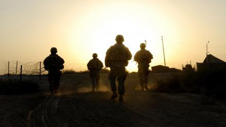 Sunset soldiers military wallpaper