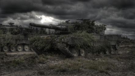 Tanks camouflage tiger dark cloud wallpaper