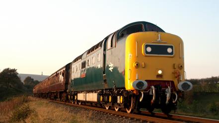 Trains crossing locomotives class 55 british rail wallpaper