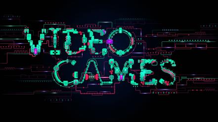 Abstract video games dark futuristic typography technology artwork wallpaper