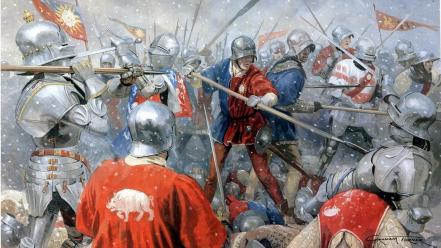 Armor battles medieval spears halberd swords wallpaper