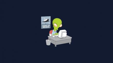 Believe alien fun art i want wallpaper