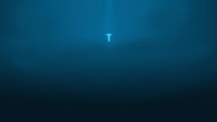 Blue minimalistic drowning abyss wallpaper