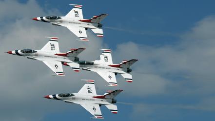 Fighting falcon jet aircraft widescreen usaf thunderbirds wallpaper