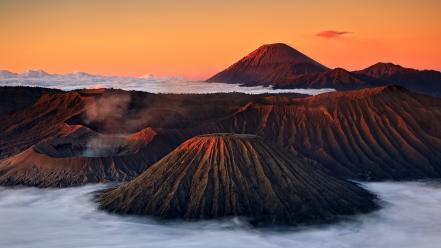 Mountains nature volcanoes indonesia east-java bromo wallpaper