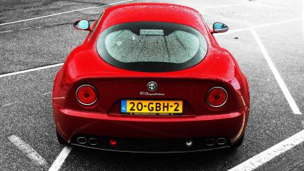 Red alfa romeo 8c competizione italian cars wallpaper