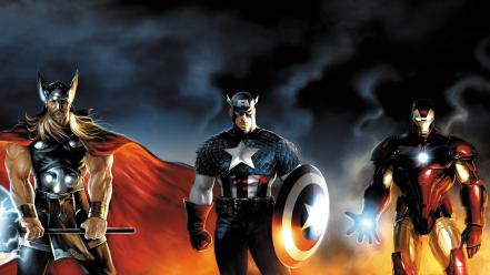 Thor captain america team marvel comic con wallpaper
