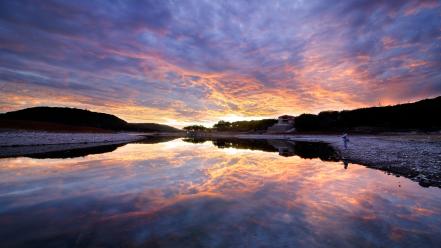 Water sunset usa texas fishing lakes skyscapes reflections wallpaper