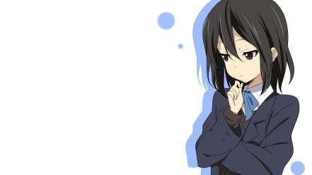 White background black kokoro connect inaba himeko wallpaper