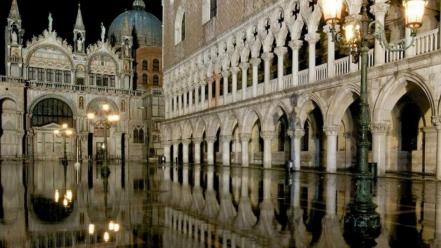 Architecture venice italy monument street lights wallpaper