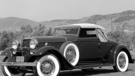 Cars grayscale vintage wallpaper