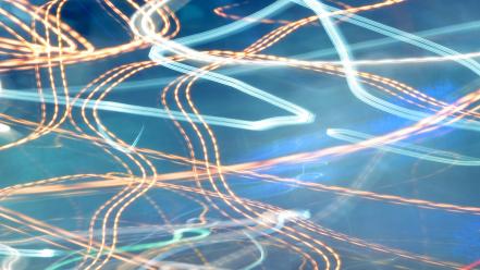 Light abstract blue orange long exposure blurred trails wallpaper