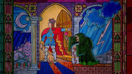 Movies beauty and the beast stained glass wallpaper