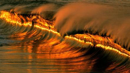 Sunset In The Waves wallpaper