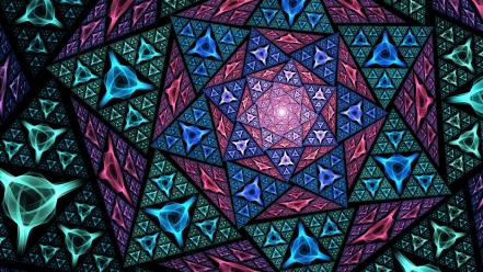 Abstract multicolor fractals patterns artwork triangles fractal art wallpaper