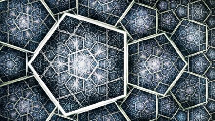 Abstract patterns artwork pentagon wallpaper