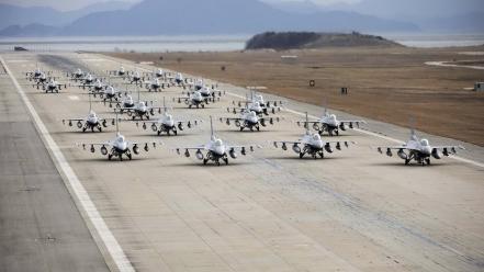 Aircraft groups runway fighter jets airforce wallpaper