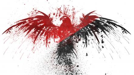 Black red white eagles anarchy wallpaper