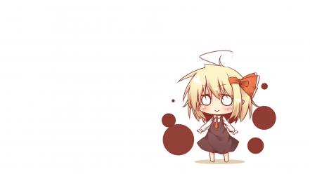 Blondes touhou rumia simple background wallpaper