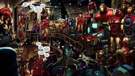 Iron man comics tony stark marvel ultimate spider-man wallpaper
