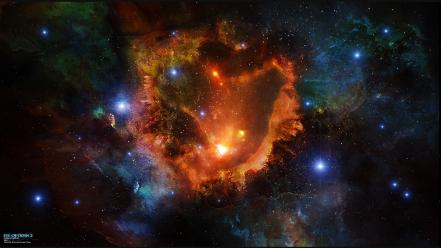 Outer space multicolor stars nebulae digital art artwork wallpaper