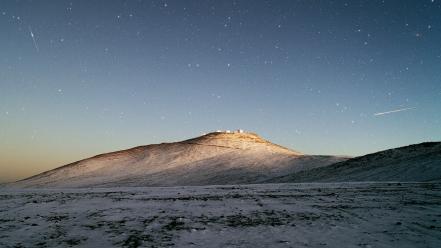 Snow stars hills wallpaper