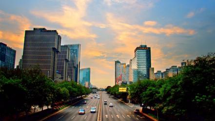 Sunrise cityscapes streets dawn urban beijing pictorial wallpaper