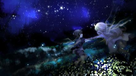 Wings vocaloid night stars megpoid gumi angel wallpaper