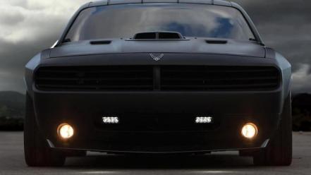 Black front view american windy car tuned wallpaper