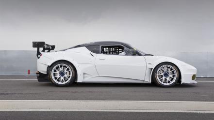 Cars track lotus evora white side view racing wallpaper