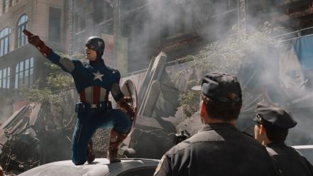 Chris evans marvel pointing the avengers (movie) wallpaper