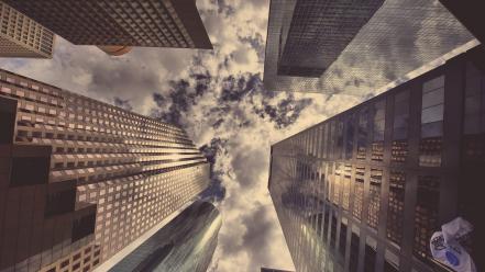 Clouds buildings cities wallpaper