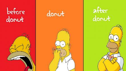 Green red yellow homer simpson donuts the simpsons wallpaper