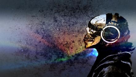 Headphones skulls music multicolor dead hidden moves wallpaper