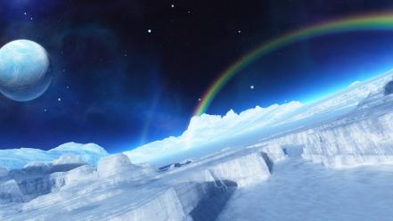 Ice moon rainbows wallpaper