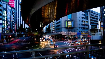 Japan tokyo cityscapes streets cars bridges buildings traffic wallpaper