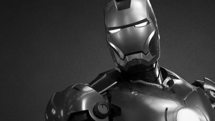 Light black and white iron man movies grayscale wallpaper