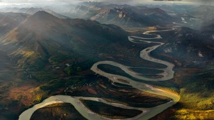 Mountains landscapes valley alaska national geographic rivers wallpaper