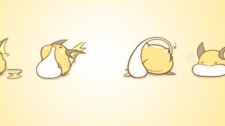 Pokemon food raichu simple background eating yellow mochi wallpaper