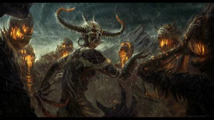 Video games rain demon shamanism wallpaper
