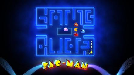 Arcade glowing mazes game over pac-man retro wallpaper