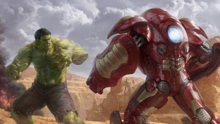 Hulk (comic character) iron man concept art wallpaper