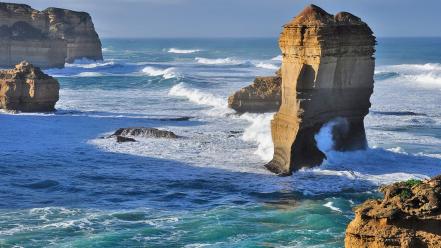 Nature waves national geographic australia seascapes rock formations wallpaper
