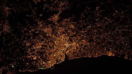 Night nasa portugal international space station satellite image wallpaper
