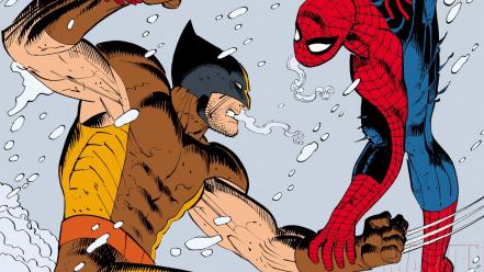 Spider-man wolverine marvel comics wallpaper