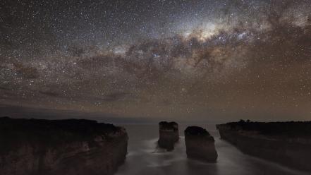 Stars cliffs national geographic milky way australia wallpaper