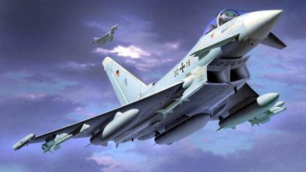 Aircraft airplanes eurofighter typhoon artwork german wallpaper